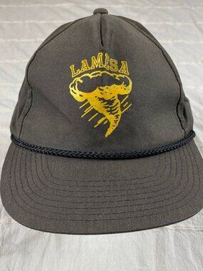 Vintage Lamesa TX Rope Hat Golden Tornadoes Brown Strapback Youngan Korea Cap